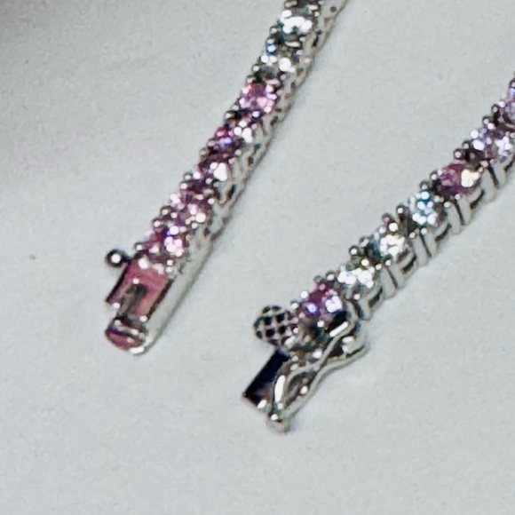 🍬$750 COTTON CANDY ITALIAN 925S TENNIS NECKLACE - Picture 11 of 13